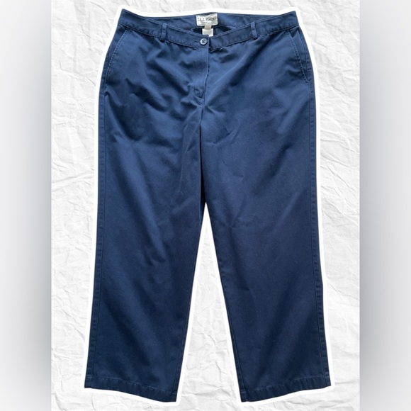 L.L.Bean size 16 petite blue cotton pants - Picture 1 of 3